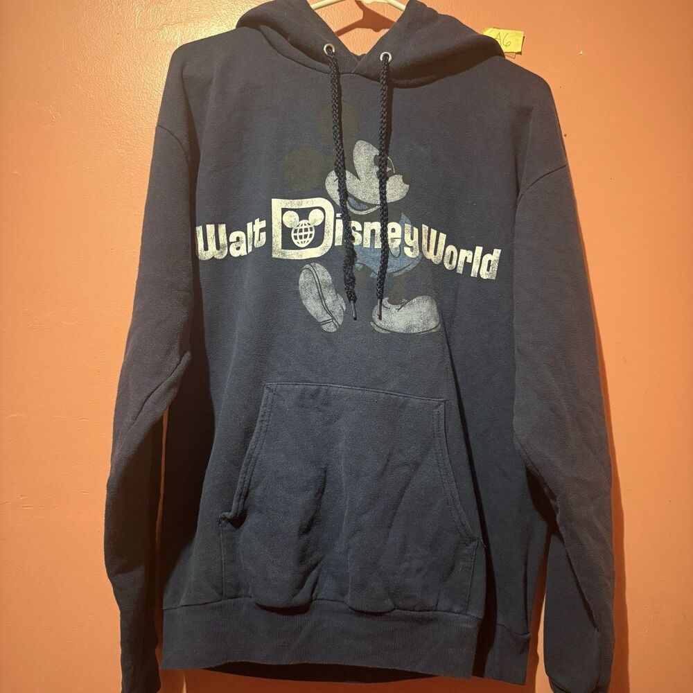 3/$15 Walt Disney World Womens Sweater M Medium Dark Blue Hoodie Pullover